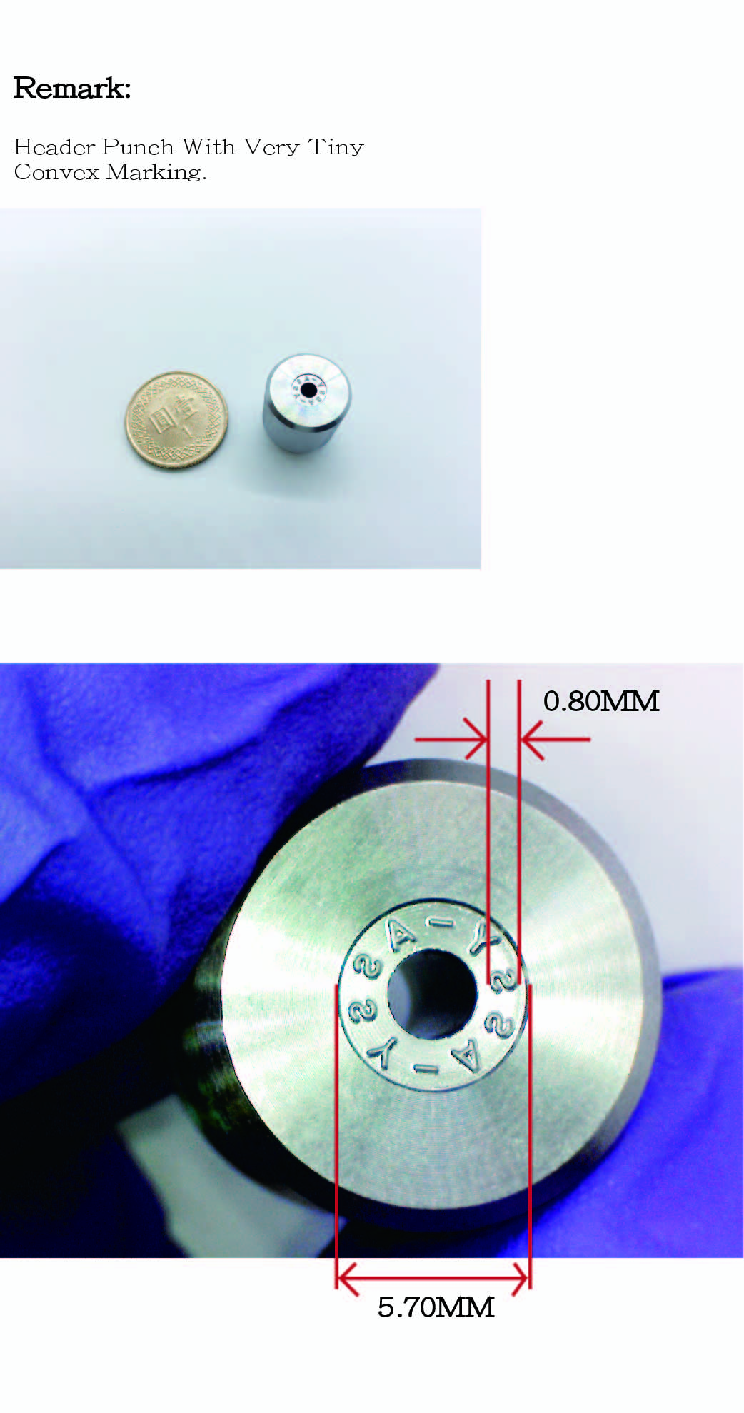 Header Punch With Convex Marking