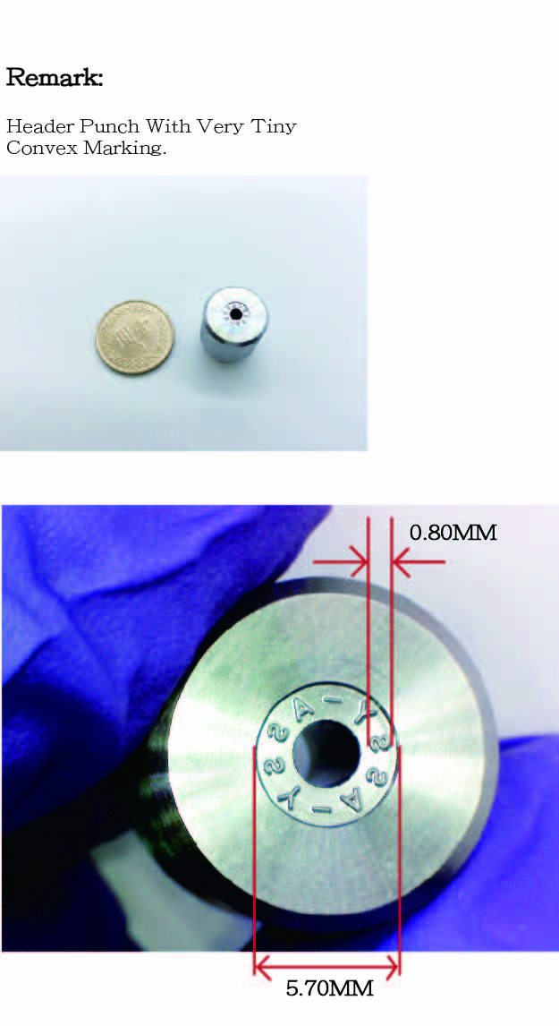 Header Punch With Convex Marking